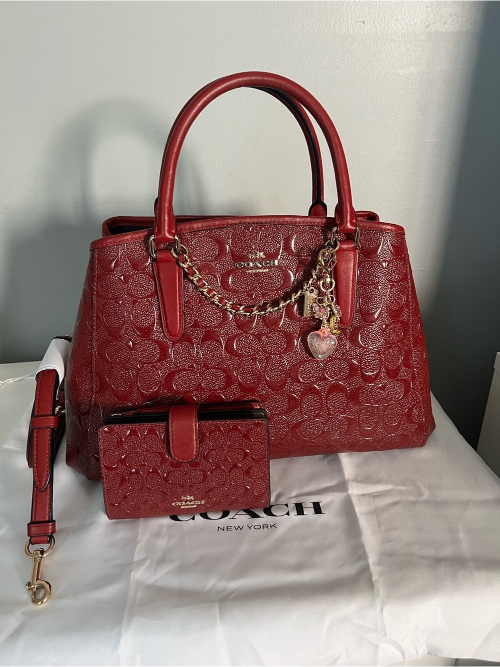 Coach Margot Carryall In Signature Embossed Leather With Matching Wallet - Picture 3 of 15